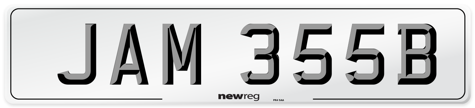 JAM 355B Number Plate from New Reg